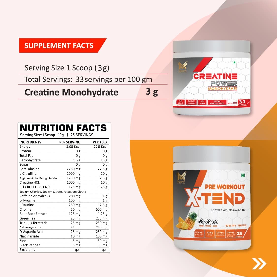 Combo Offer X-TEND Pre Workout + CREATINE Power