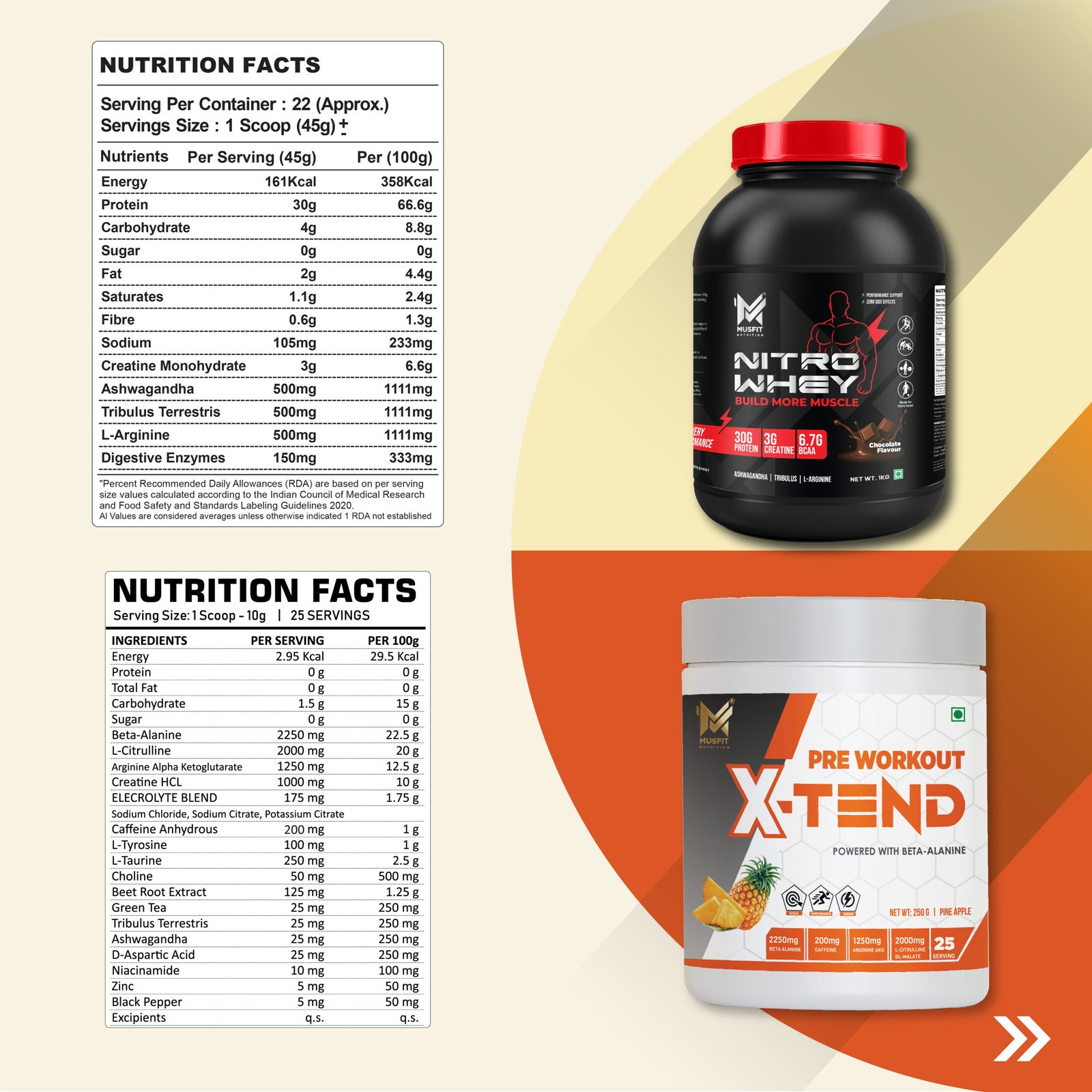 Combo Offer Fish Oil + Nitro Whey + X-TEND Pre Workout