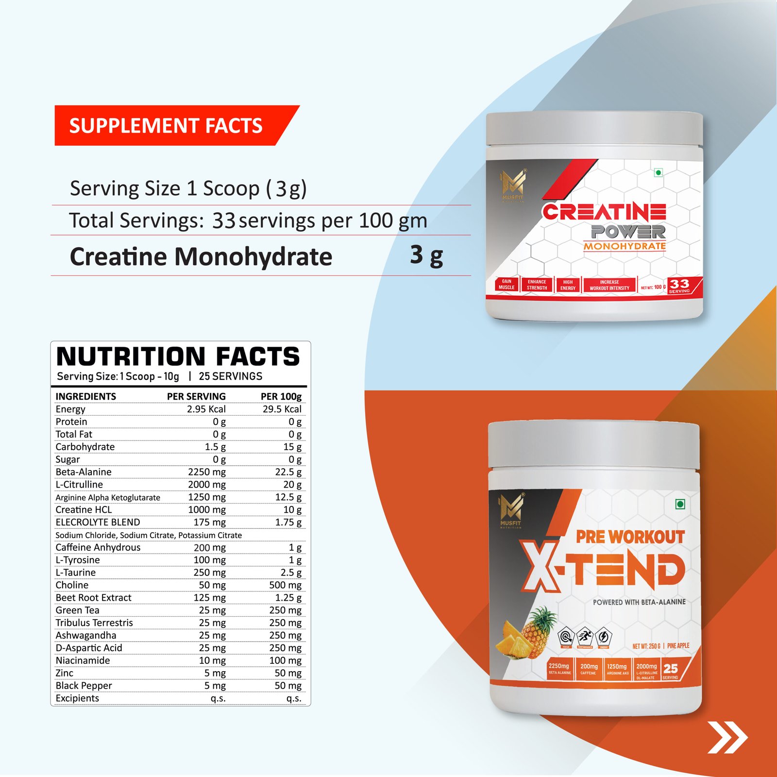Combo Offer X-TEND Pre Workout + CREATINE Power